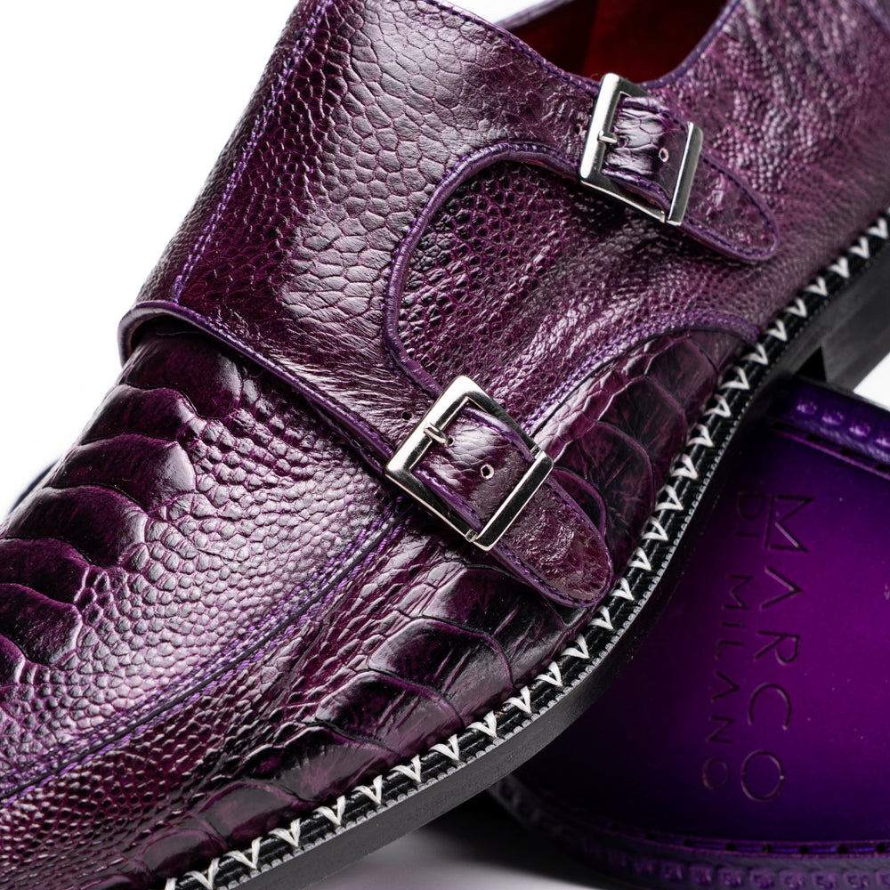 Napoli Double Monk Strap Shoe | Purple