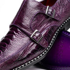 Napoli Double Monk Strap Shoe | Purple