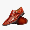 Napoli Double Monk Strap Shoe | Rustic Cognac