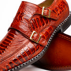 Napoli Double Monk Strap Shoe | Rustic Cognac