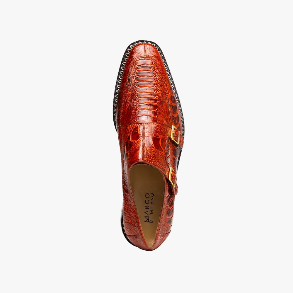 Napoli Double Monk Strap Shoe | Rustic Cognac