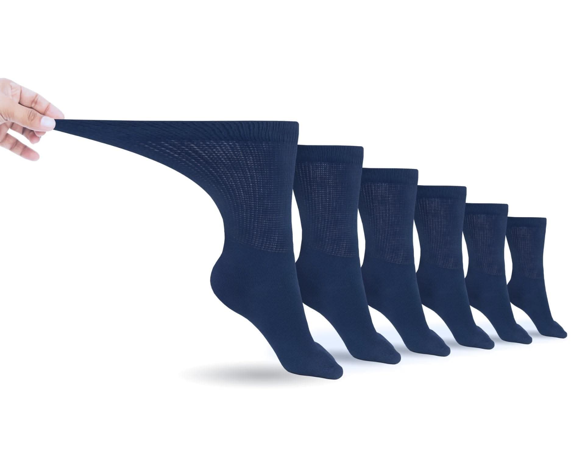Non-Binding Cotton Diabetic Crew Socks | 6-Pack