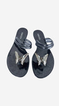 NINA Black Gel Beach Sandals