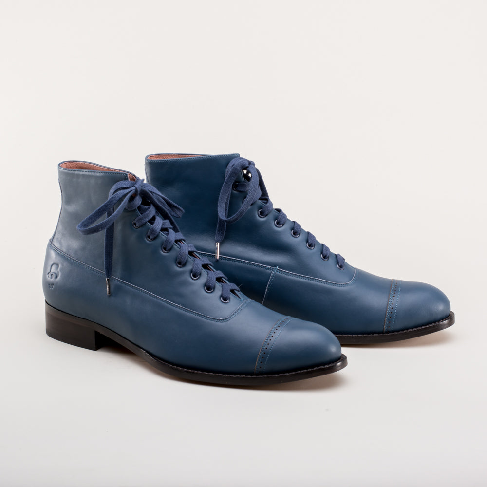 Noble Men's Vintage Lace-Up Boots | Blue
