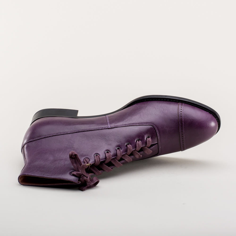Noble Men's Vintage Lace-Up Boots | Purple