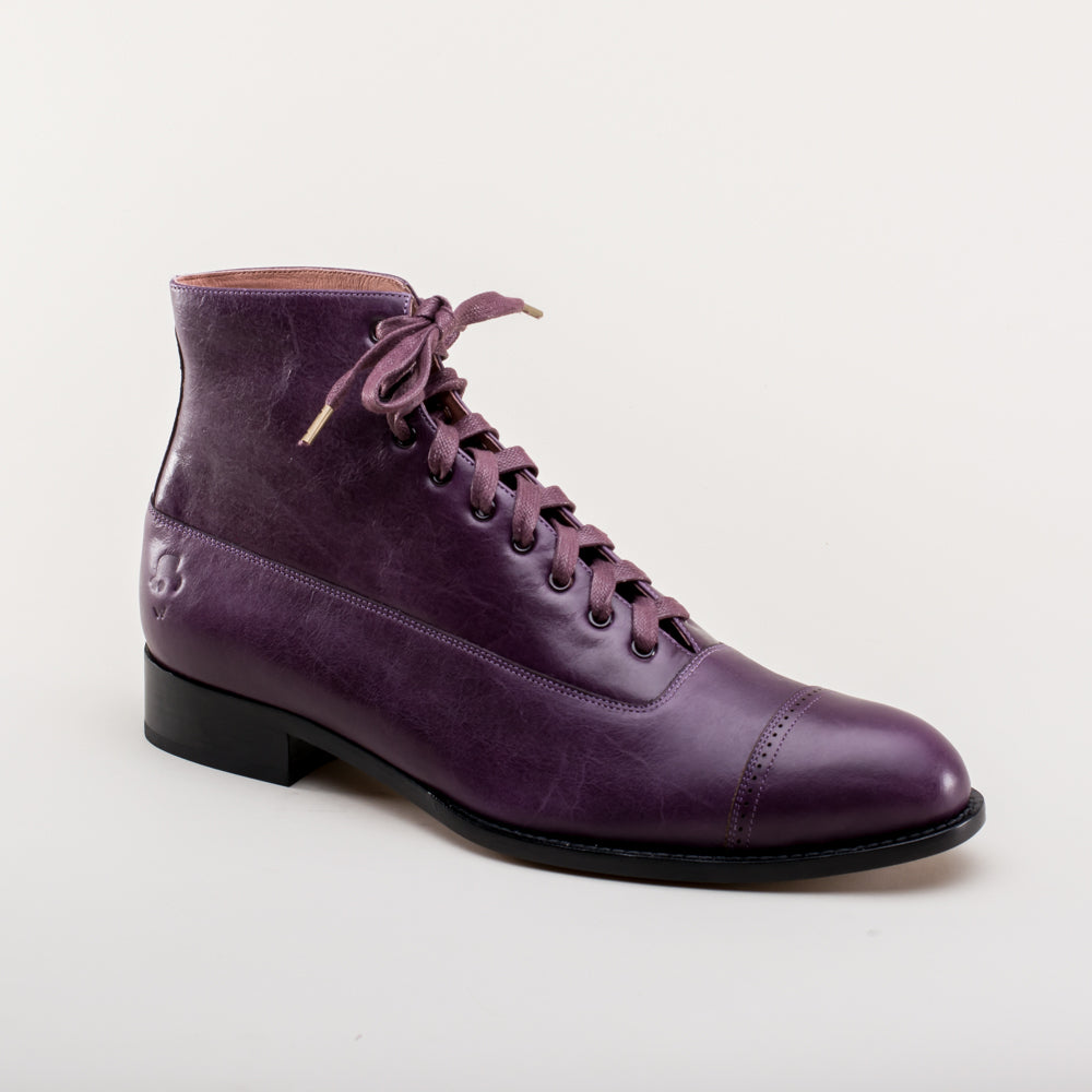 Noble Men's Vintage Lace-Up Boots | Purple