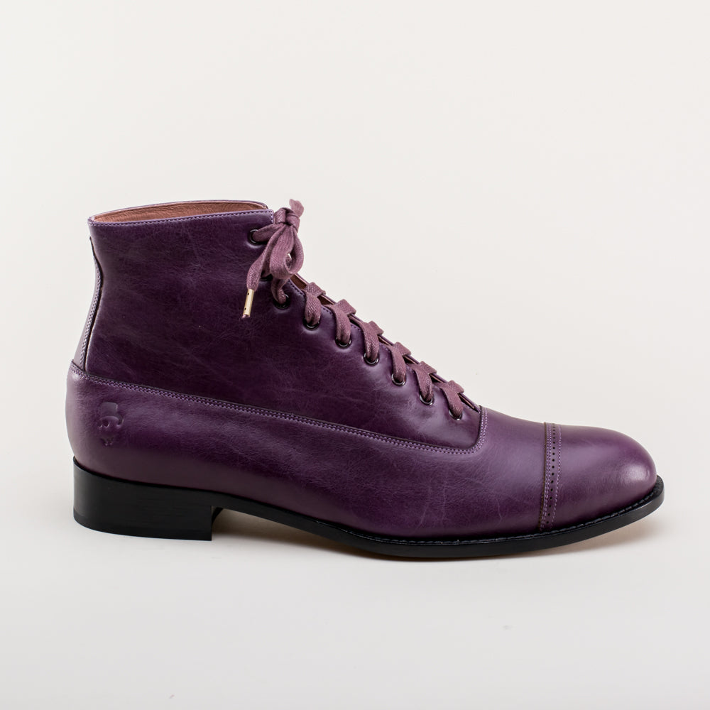 Noble Men's Vintage Lace-Up Boots | Purple