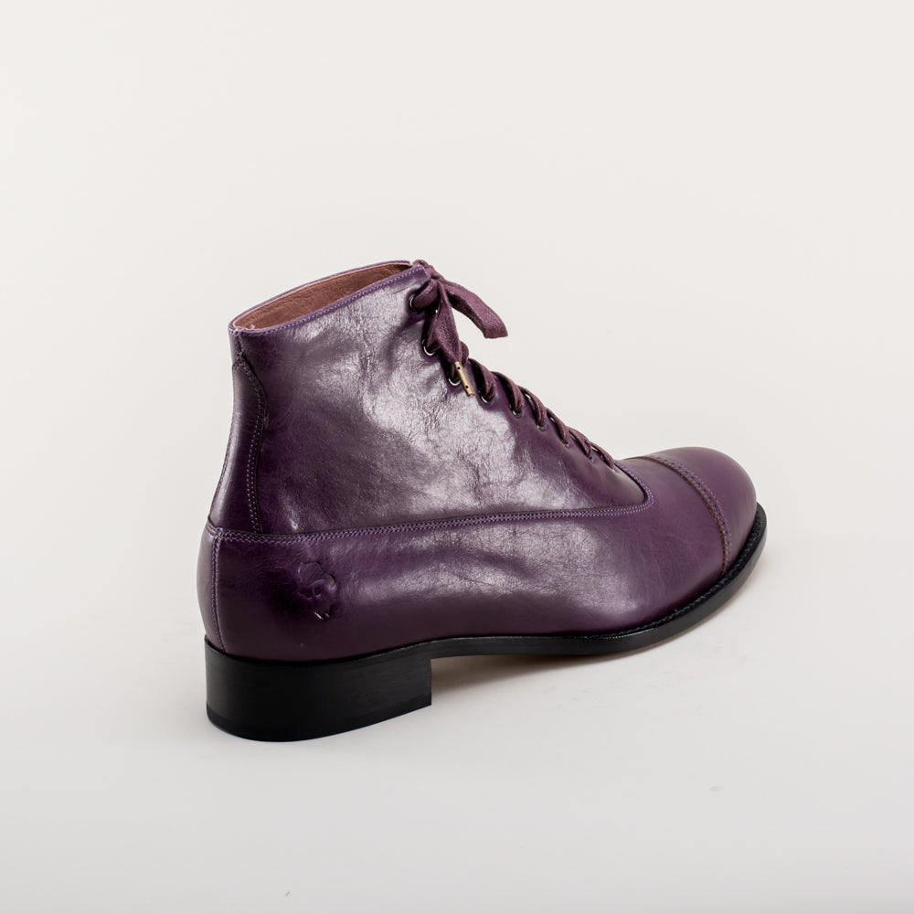 Noble Men's Vintage Lace-Up Boots | Purple