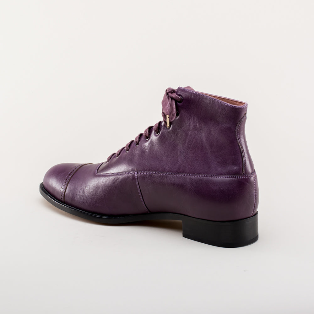Noble Men's Vintage Lace-Up Boots | Purple