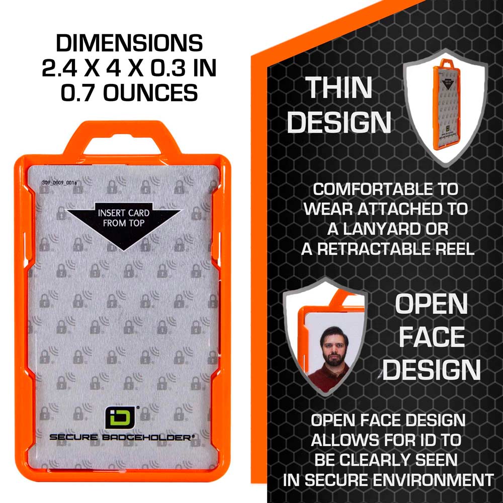 Secure Badge Holder Duolite ® Vertical 2 ID Card Holder Retractable Reel and Lanyard Bundle