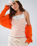 Orange Fine Knit Bolero Cardigan