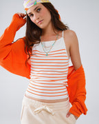 Orange Fine Knit Bolero Cardigan