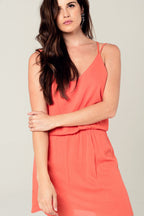 Orange Mini Dress with Back Crochet Detail