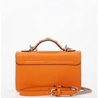 Studded Small Leather Crossbody Bag | Orange Purse