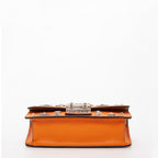 Studded Small Leather Crossbody Bag | Orange Purse