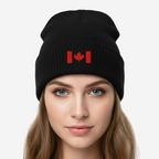 Atlantis Organic Cotton Beanie with Canadian Flag Embroidery