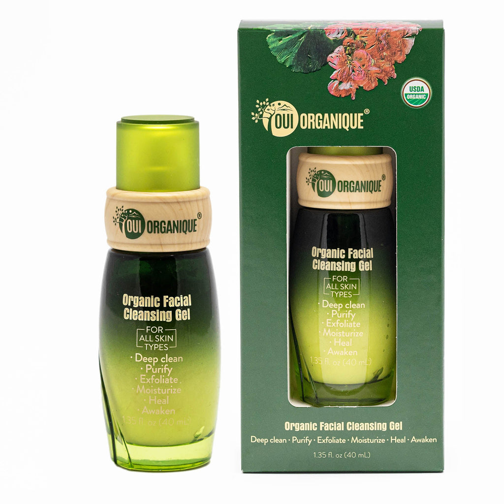Organic Facial Cleansing Gel with Geranium Oil | All Skin Types (Sensitive Skin Double Cleansing Methods)