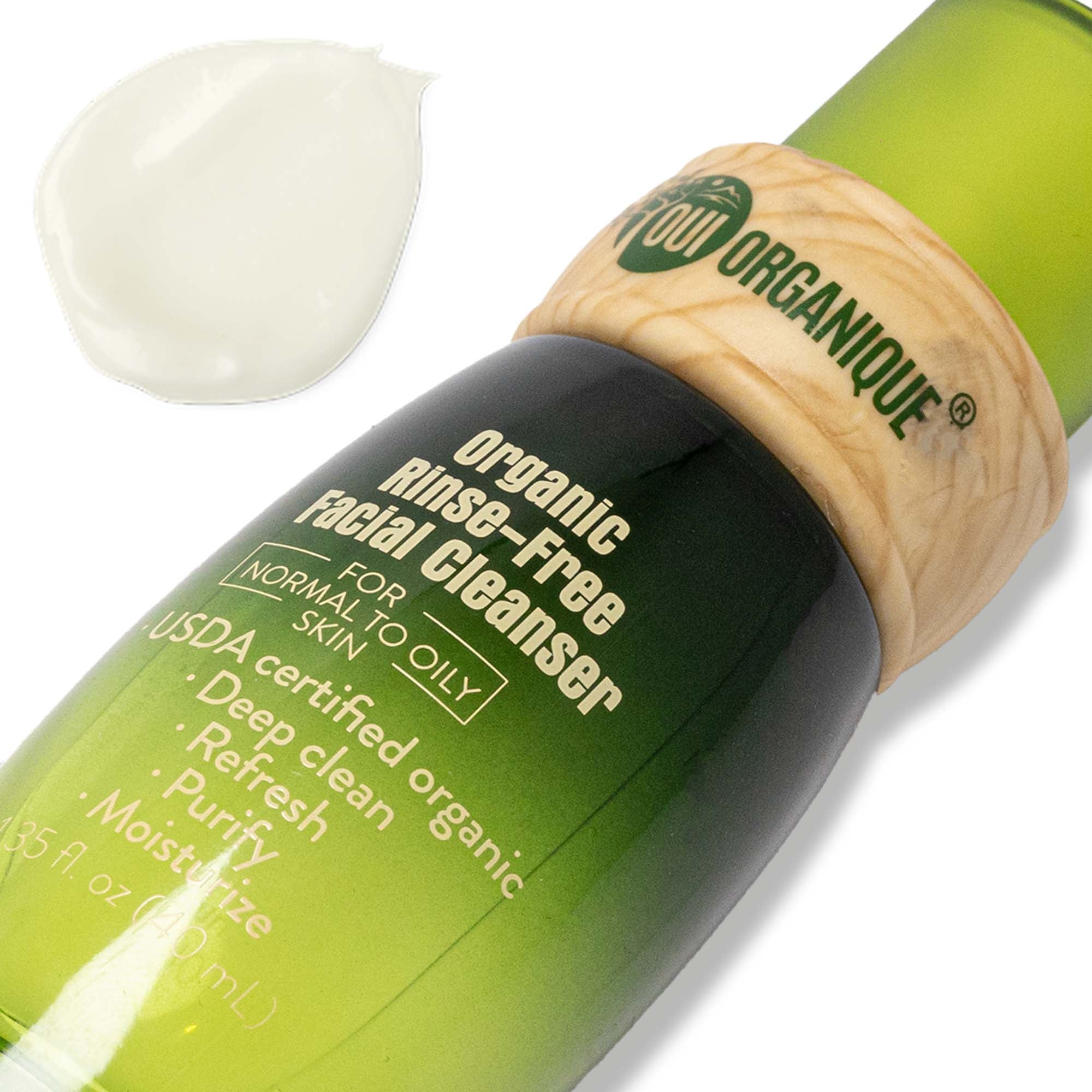 Certified Organic Rinse Free Facial Cleanser | Aloe Vera All-in-One Skin Freshener All Skin Types