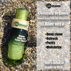 Certified Organic Rinse Free Facial Cleanser | Aloe Vera All-in-One Skin Freshener All Skin Types