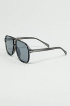 Oval Aviator Sunglasses with Smoke Gray Lens in Gray