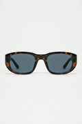 Oval Sunglasses with High Gloss Transparent Frames in Brown