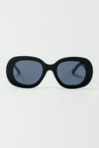 Oversized Circular Sunglasses in Black