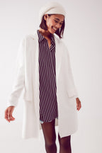 Oversized Collar Maxi Cardigan in Cream