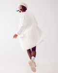 Oversized Collar Maxi Cardigan in Cream