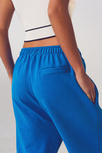 Oversized Jogger with Tie Waist in Blue