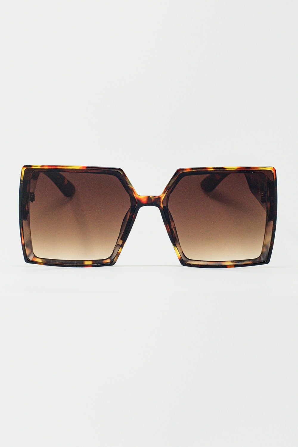 Oversized Square Sunglasses in Brown
