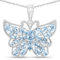4.84 Ct Genuine Swiss Blue Topaz .925 Sterling Silver Pendant