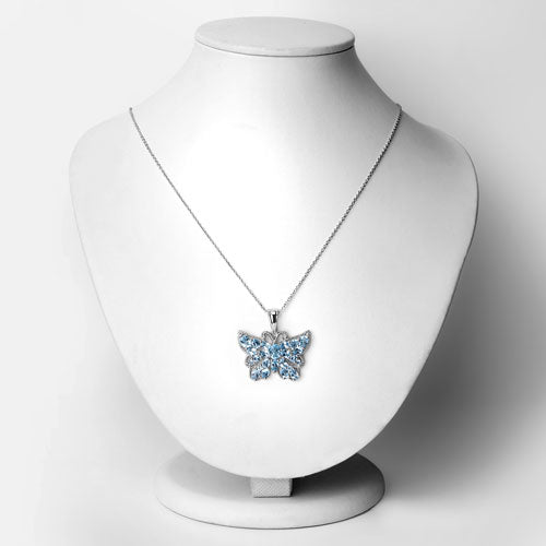 4.84 Ct Genuine Swiss Blue Topaz .925 Sterling Silver Pendant