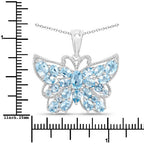 4.84 Ct Genuine Swiss Blue Topaz .925 Sterling Silver Pendant