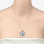 4.84 Ct Genuine Swiss Blue Topaz .925 Sterling Silver Pendant