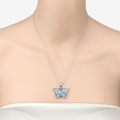 4.84 Ct Genuine Swiss Blue Topaz .925 Sterling Silver Pendant