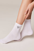 Cotton Socks Conte Classic 427 Shimmering Heart Pattern