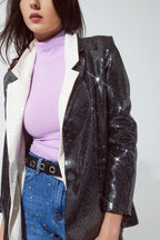 Party Relaxed Sequined Blazer in Silver