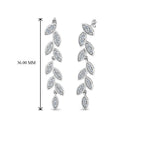 Pave Diamond Leaf Drop Earring