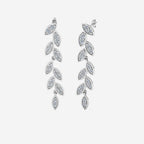 Pave Diamond Leaf Drop Earring