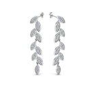 Pave Diamond Leaf Drop Earring