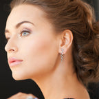 Pave Diamond Leaf Drop Earring