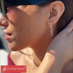 Pave Diamond Leaf Drop Earring