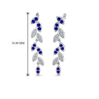 Pave Diamond Leaf Drop Earring