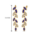 Pave Diamond Leaf Drop Earring