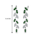 Pave Diamond Leaf Drop Earring