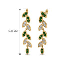 Pave Diamond Leaf Drop Earring