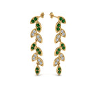 Pave Diamond Leaf Drop Earring
