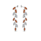 Pave Diamond Leaf Drop Earring