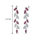 Pave Diamond Leaf Drop Earring