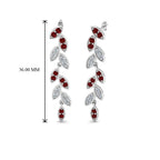 Pave Diamond Leaf Drop Earring